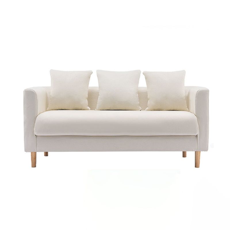 Sofa with 3 Pillows 3 Seater Polish Finish Seating for Bonus Room