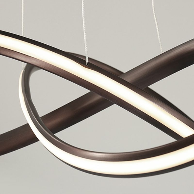 Acrylic Linear LED Hanging Lamp in Modern Simplicity Metal Pendant Light for Dining Room