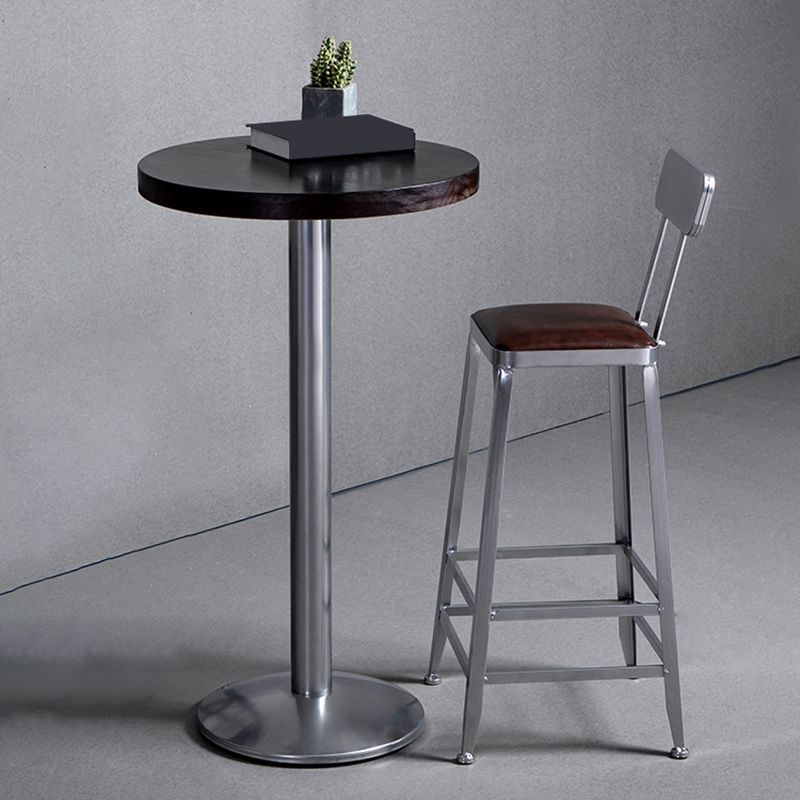 Metal Dining Stools Contemporary Armless Faux Leathe Bar Stools