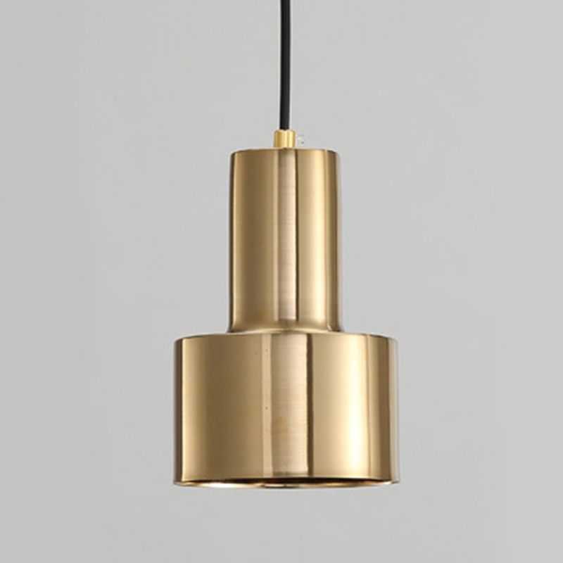 Anhänger Beleuchtungskörper Moderne 1-Licht-Gold-Federlampe mit Metallschatten