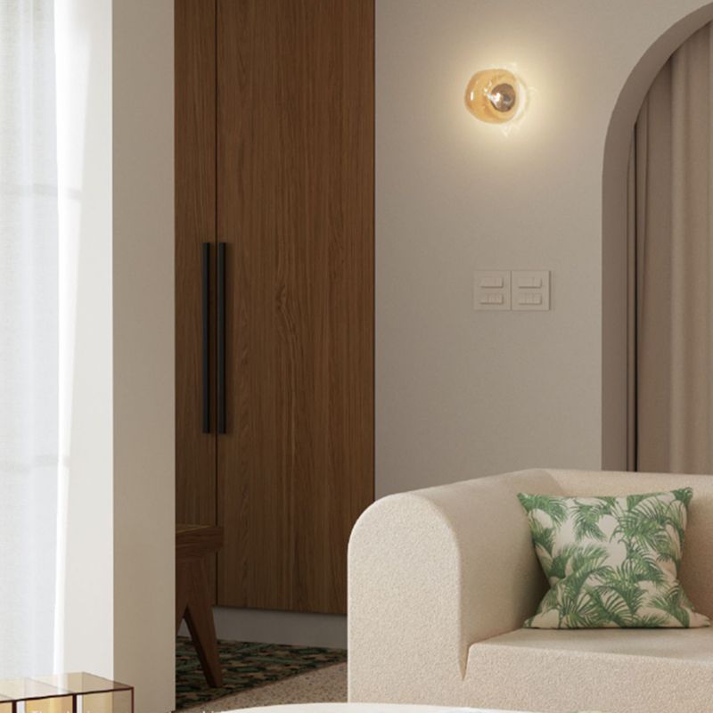 Nordic Style Wall Light Geometry Shape Wall Lamp with Glass Shade for Living Room