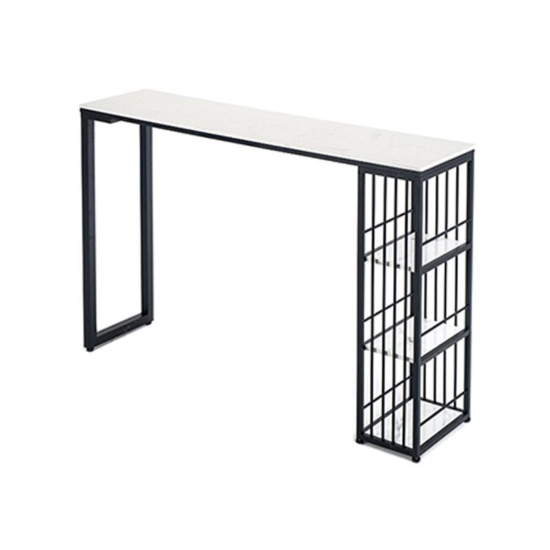 Industrial Style 1/2/3 Pieces Bar Table Set Rectangle Bar Table with Metal Stools