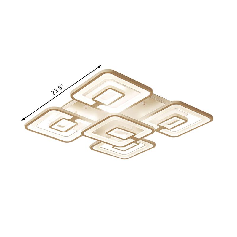 Moderne 5/8-kops LED-inbouwlamp Witte meerlaagse plafondlamp met acrylkap in warm/wit/natuurlijk licht