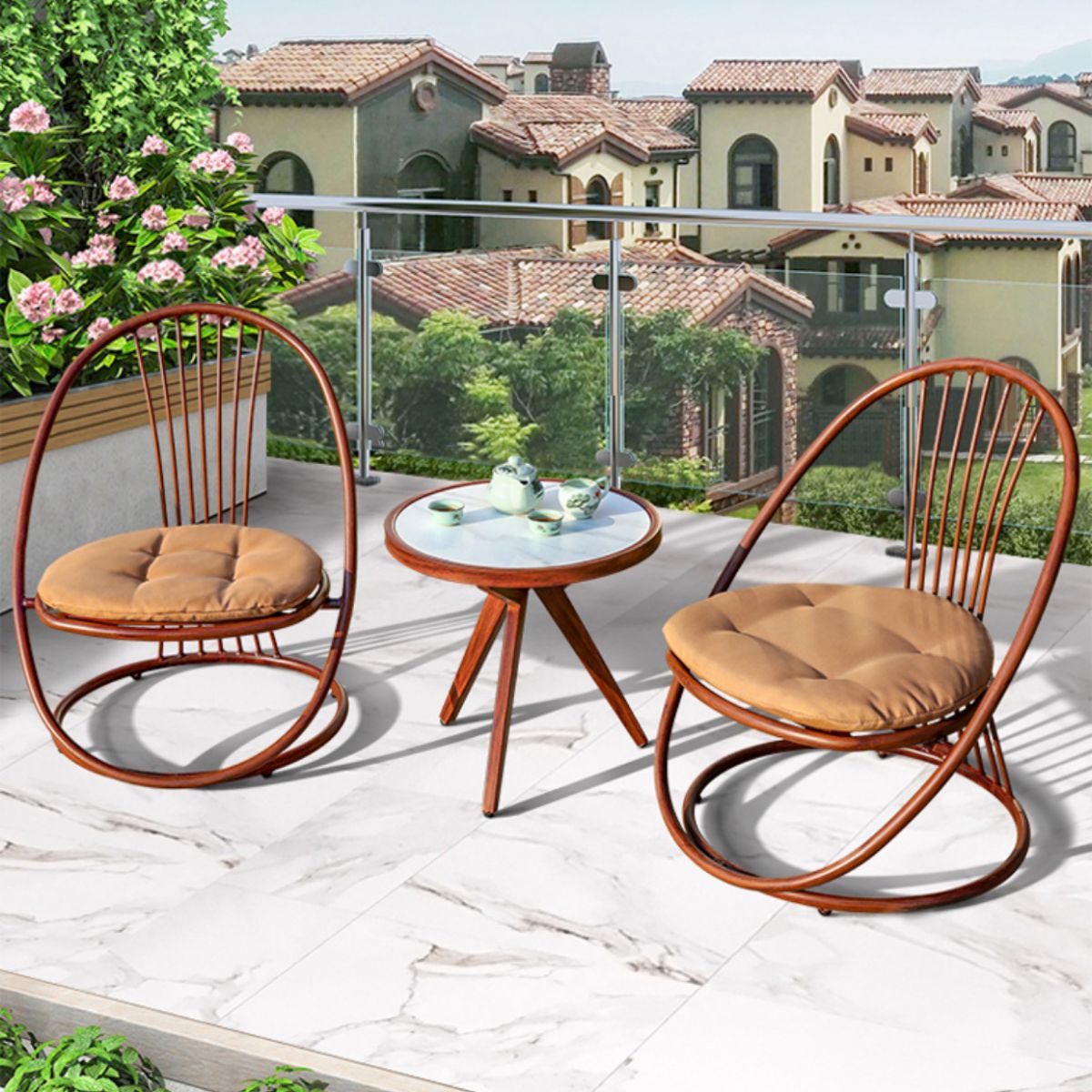 Modern Style Bistro Table Set Round 2/3/5 Pieces Bistro Table Set