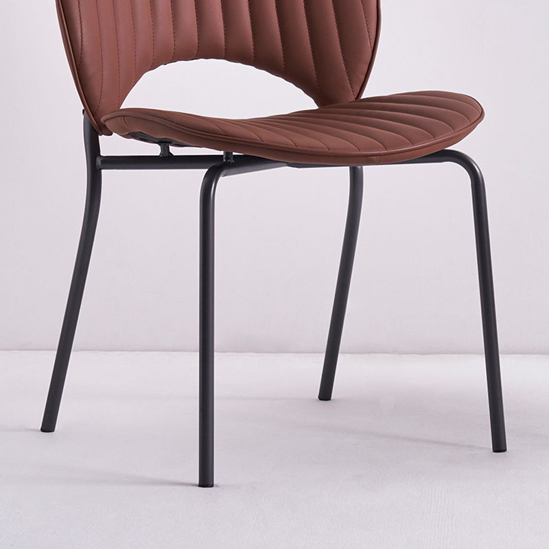 Contemporary Indoor Side Chair Open Back in Brown Dining Chair