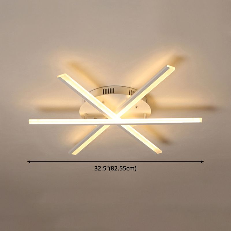 Metal Linear semifulò il soffitto Montano Luce moderna Simplicity Soggiorno Apparecchio di illuminazione