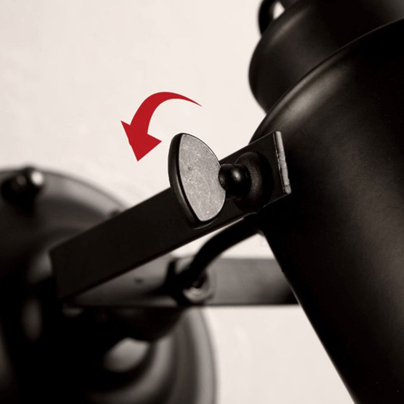 1 Light Geometric Industrial Metal Wall Lighting Fixtures in Black