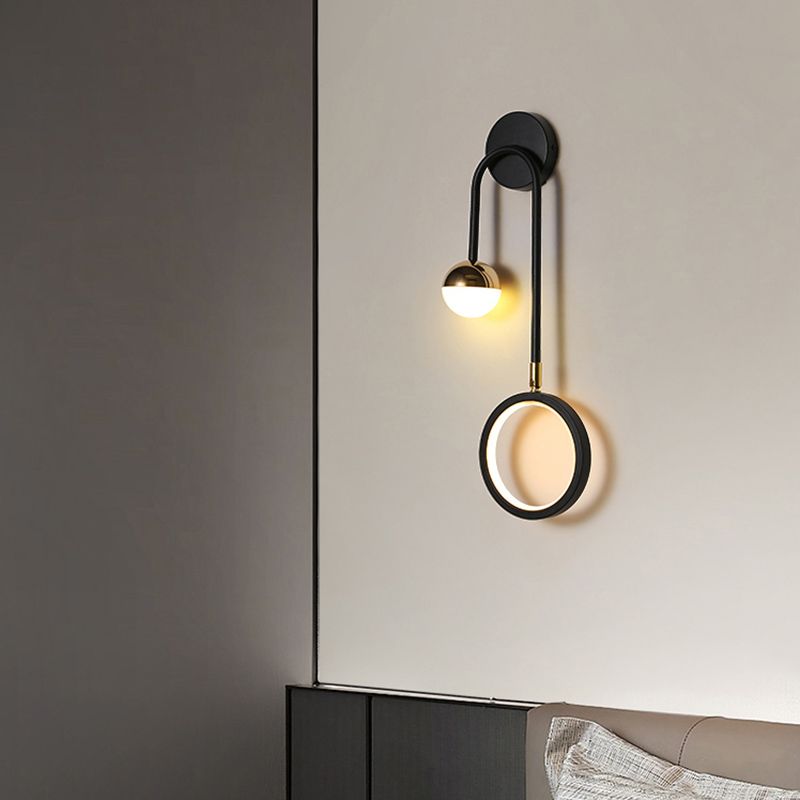 Contemporary Style Metal Wall Light Geometric LED Wall Sconce for Bedroom