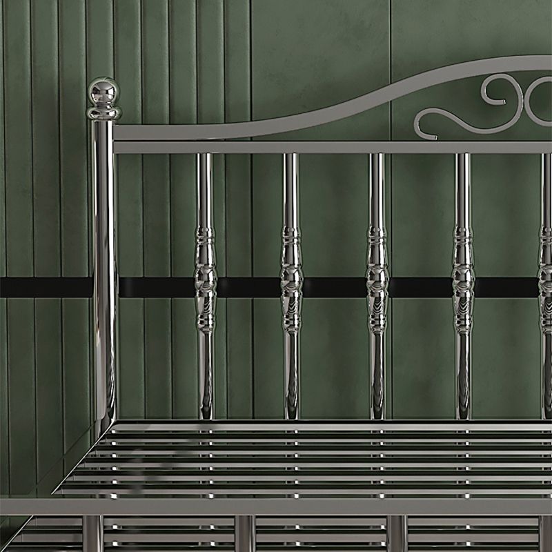 Modern Silver Color Bed Headboard Standard Bed with Metal Legs