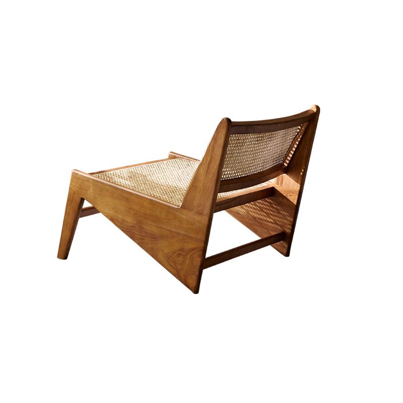 Living Room Wood Solid Wood Frame Basic Four Leg Woven Back Lounge Chair