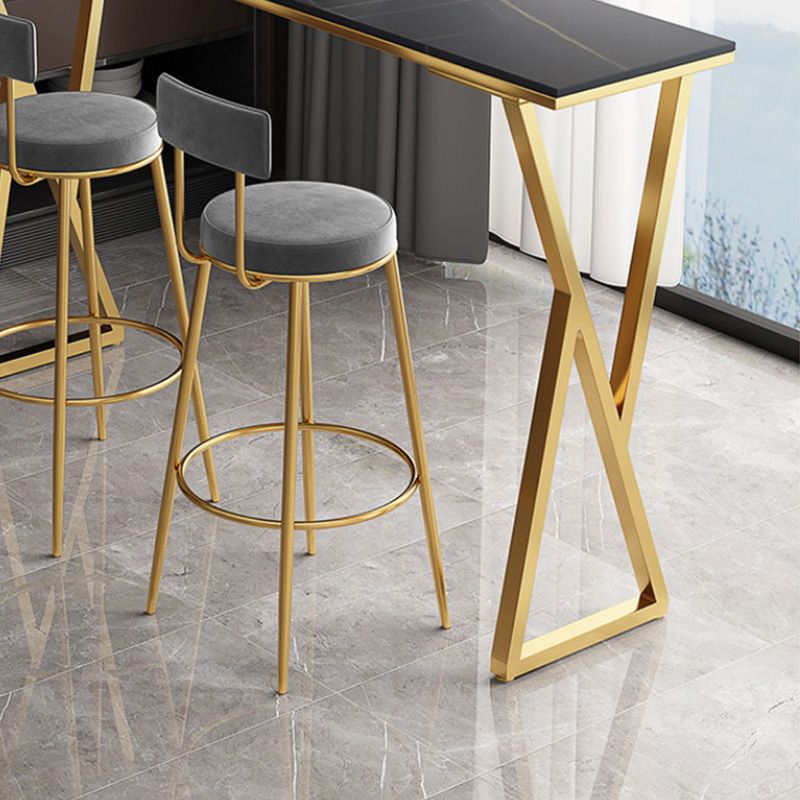 Modern Bar-height Table with Gold Base 41.3-inch Height Table Base Bar Table