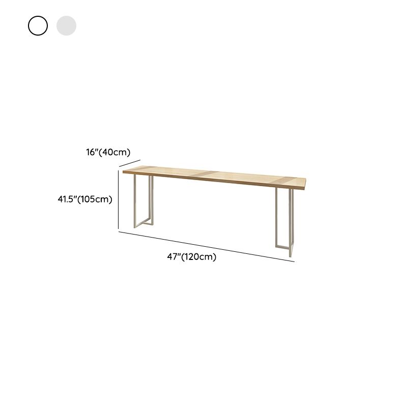 Modern Solid Wood Bistro Bar Table Rectangle Metal Base Bar Table