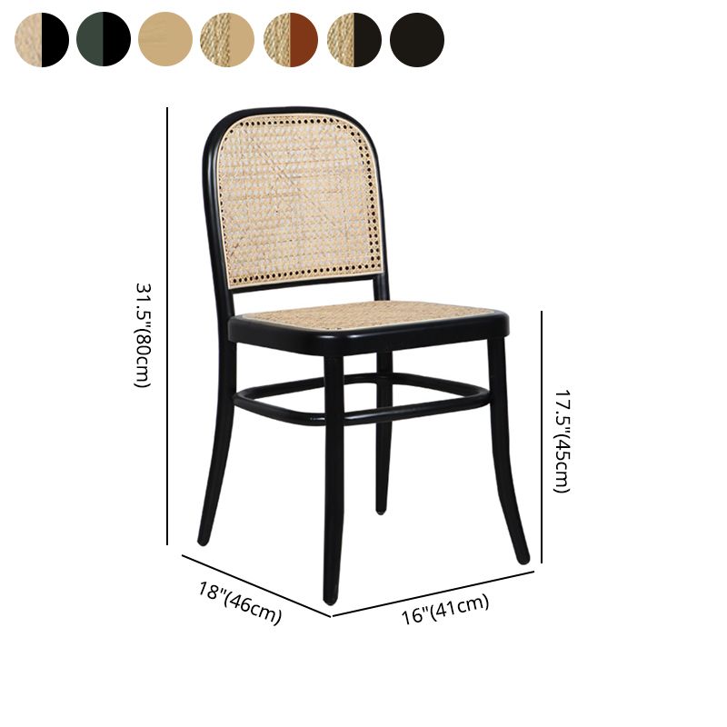 Silla de madera maciza de estilo tradicional, sillas laterales de comedor con respaldo abierto para cocina