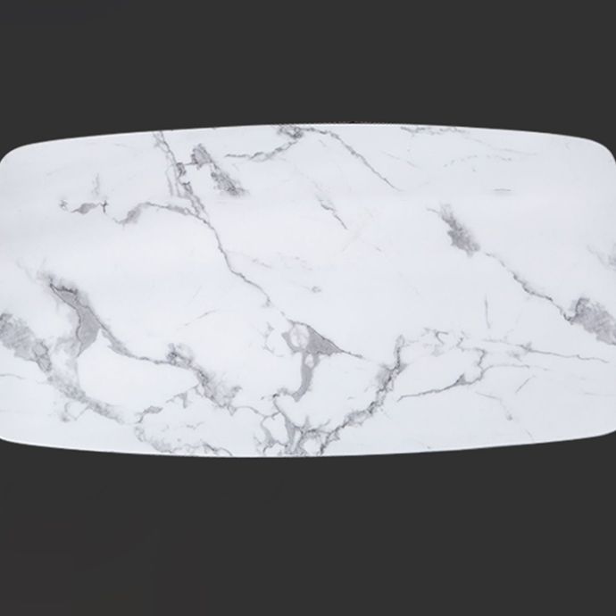 1/4/5/7 PCS Ensemble de restauration moderne en métal avec table rectangle et jeu de restauration de base de piédestal