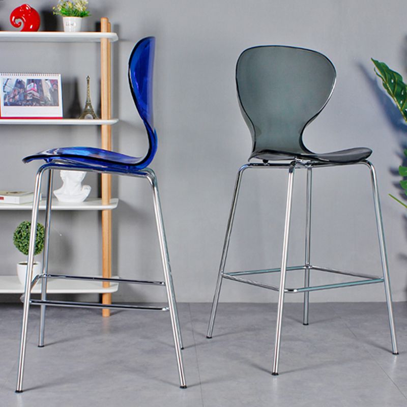 28-inch Height Barstool Modern Indoor Transparent Plastic Bar Stool