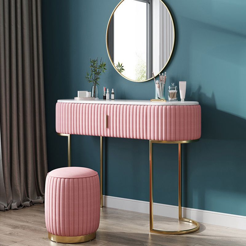 Glam Marble Top Vanity Table 30.15" H Makeup Dressing Table Set