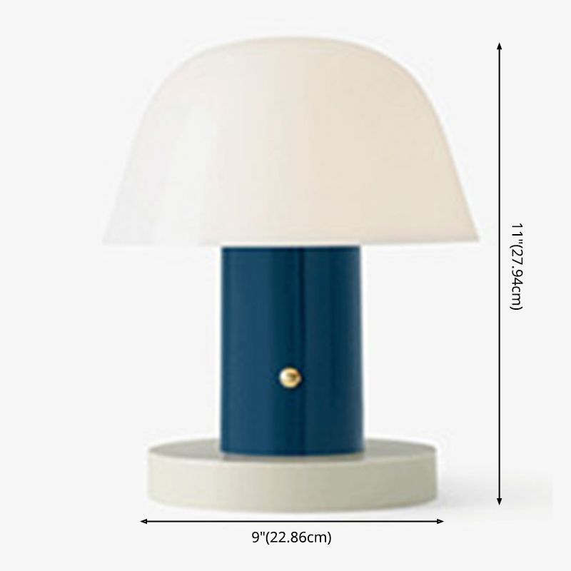 Lampada da tavolo moderna in stile minimalista a cupola Lampada da tavolo in vetro a 1 luce per camera da letto
