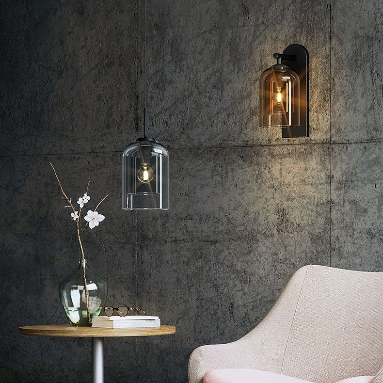 Schattierte Leuchten Wandleuchte nordisch minimalistische Glas 1 leichte Leuchten für das Wohnzimmer