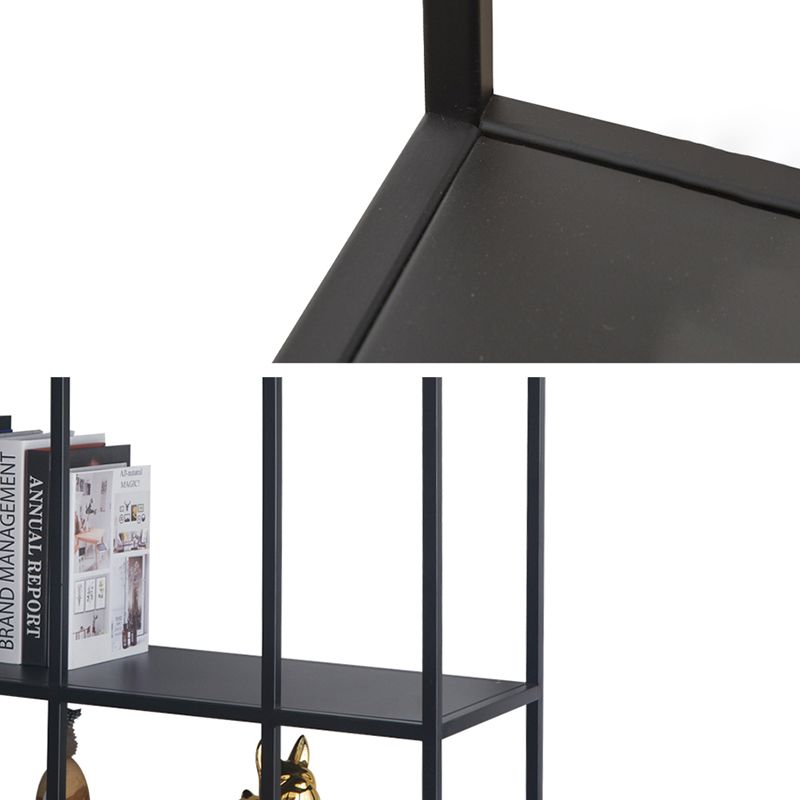 Industrial Metal Bookcase Etagere 5 Shelves Open Back Bookshelf