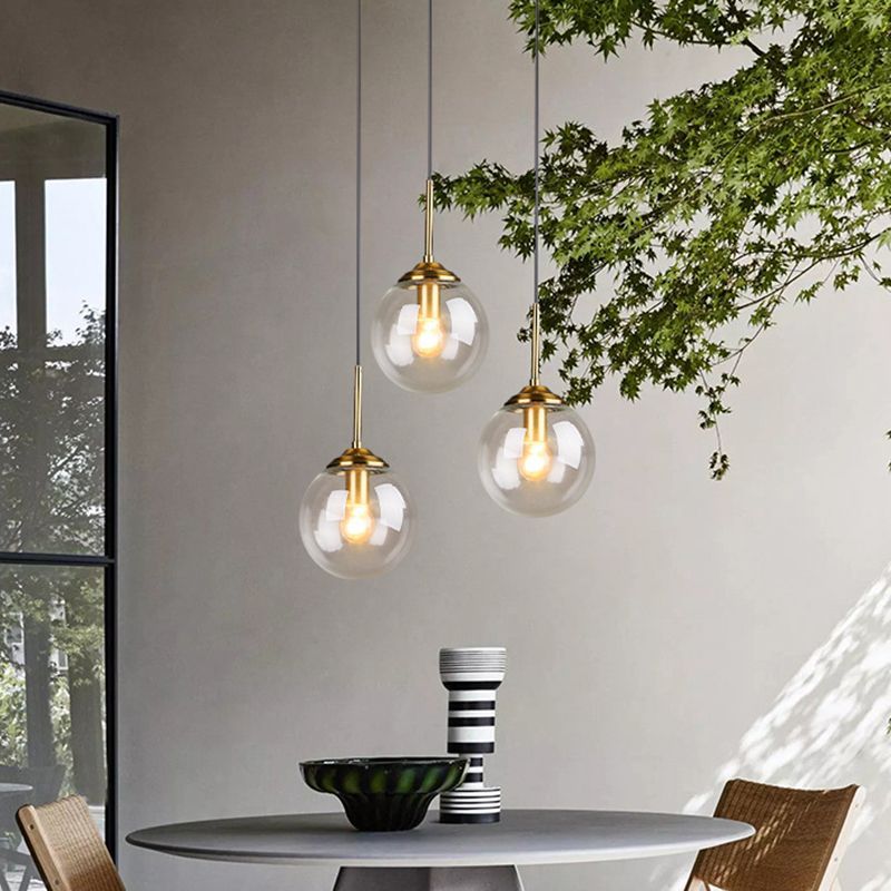 Sphere Pendant Lighting Fixture Modern Minimalist Glass Indoor Pendant Ceiling Lights