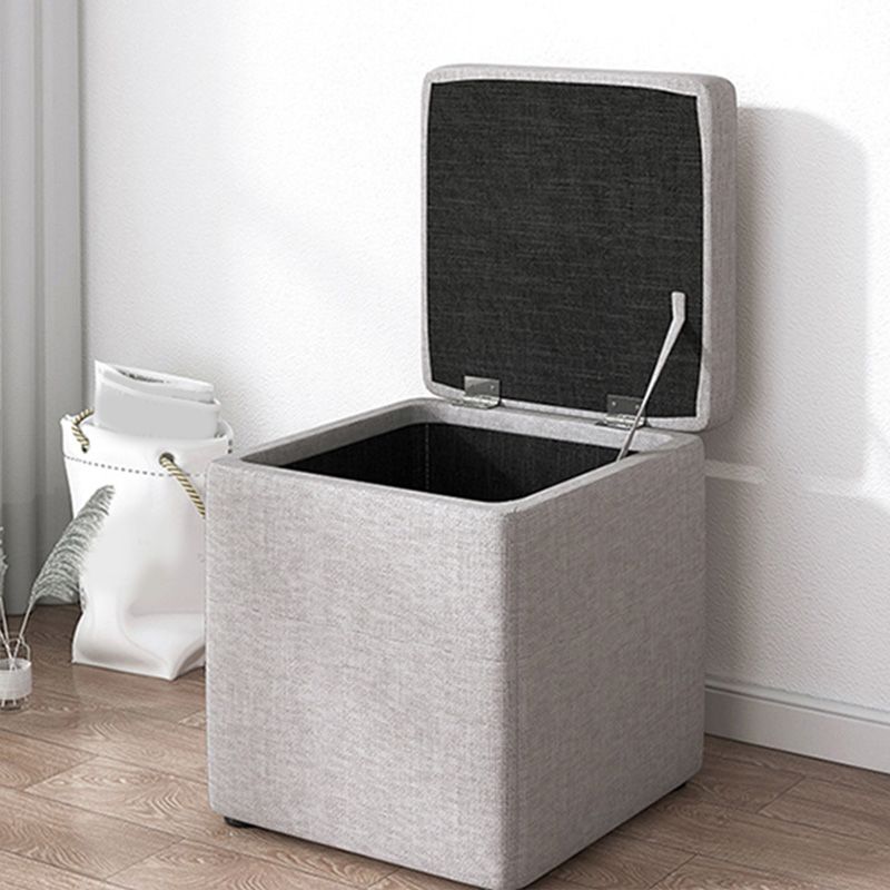 Modern Dark Grey Square Pouf Cotton Tear Resistant Pouf for Living Room