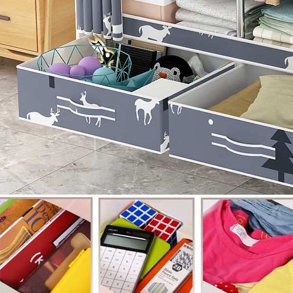 Steel Frame Wardrobe Cabinet Modern Style Wardrobe Armoire with Drawer