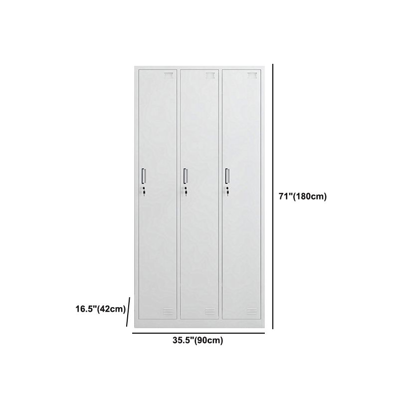 Modern Style Wardrobe White Metal Wardrobe Closet with Locks