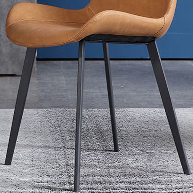 Industrial Style Side Chair Metal Solid Back Dining Room Chair for Kitchen