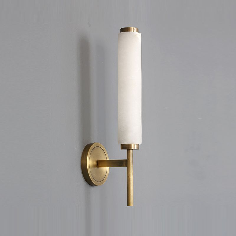 Trio 1 / 2 - Light Traditional Bath Sconce Solid Brass & Marble Bathroom Vanity Lighting