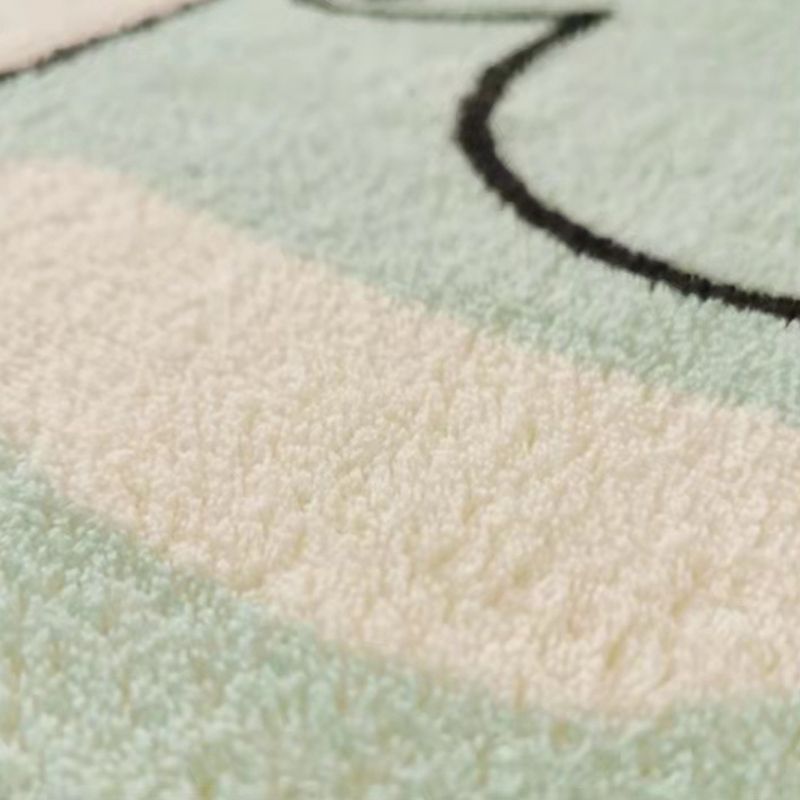 Modern Color-Blocked Rug Pink Polyester Area Carpet Non-Slip Backing Rug for Living Room