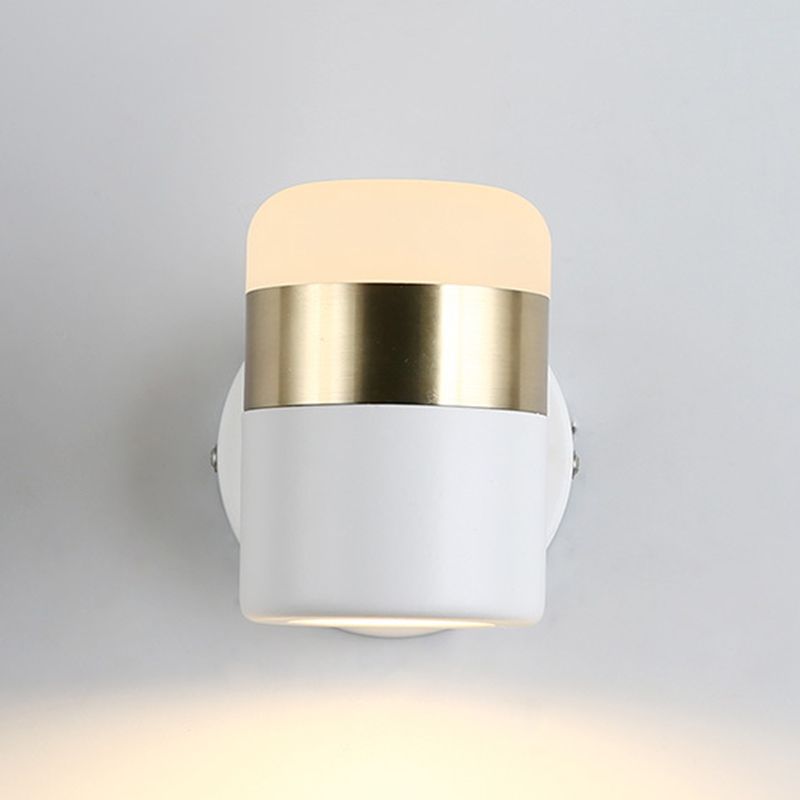 1-Light Cylindrical Simplicity Wall Sconce 4.3" Height Modern Style Rotatable Mini Wall Lamp