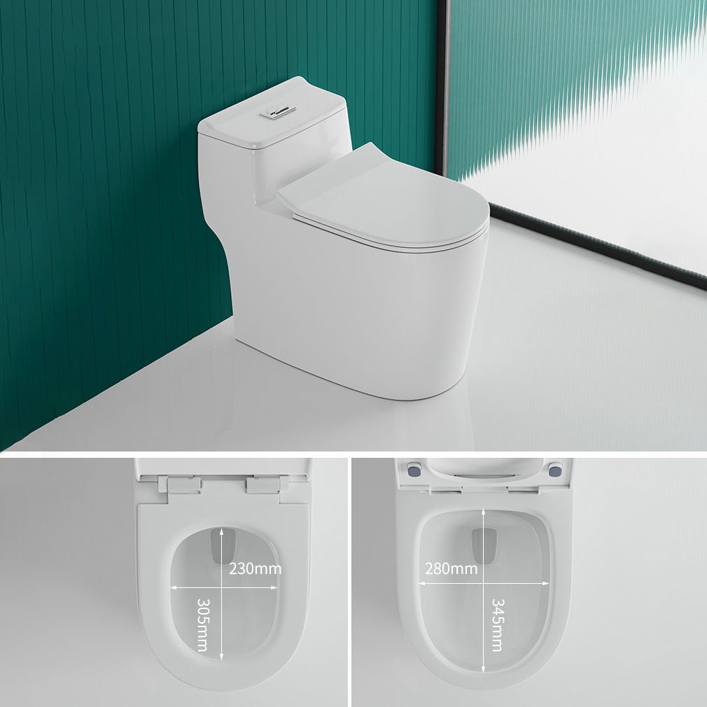 Traditional One Piece Toilet Floor Mounted White Toilet Bowl for Washroom