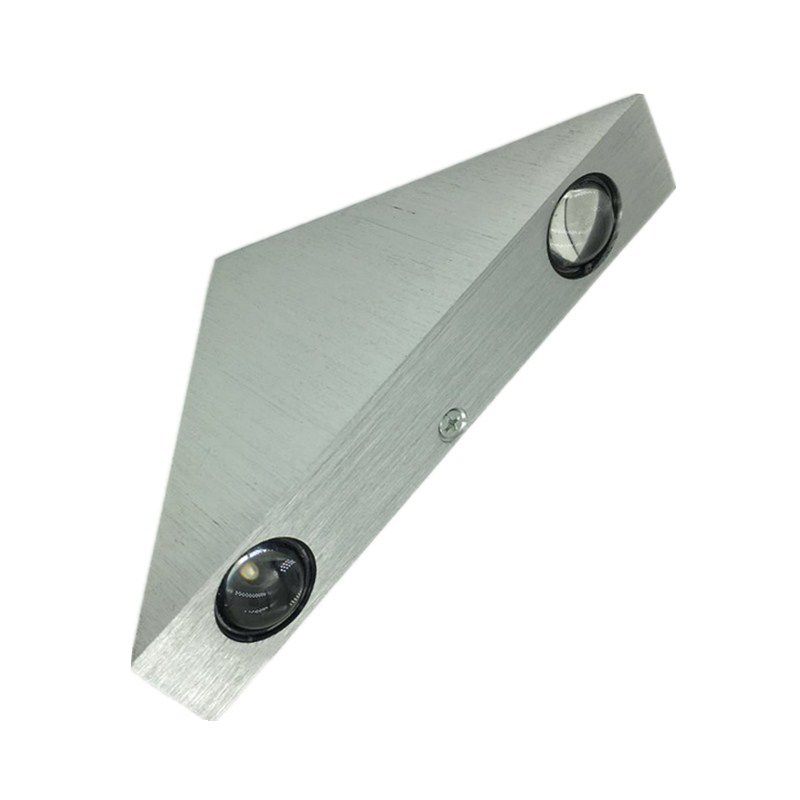 Sliver Brushed Aluminum Triangular Wall Lamp 3-Lights Creative Indoor Corridor Aisle LED Wall Mount Light