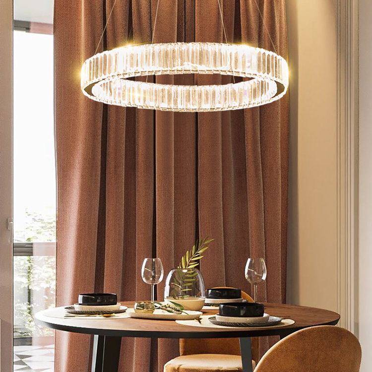 K9 Crystal Hanging Lights Minimalism Chandelier Lighting Fixtures for Living Room