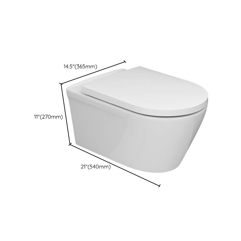 Modern Siphon Jet Toilet Bowl Wall Mount Flush Toilet with Seat for Bathroom