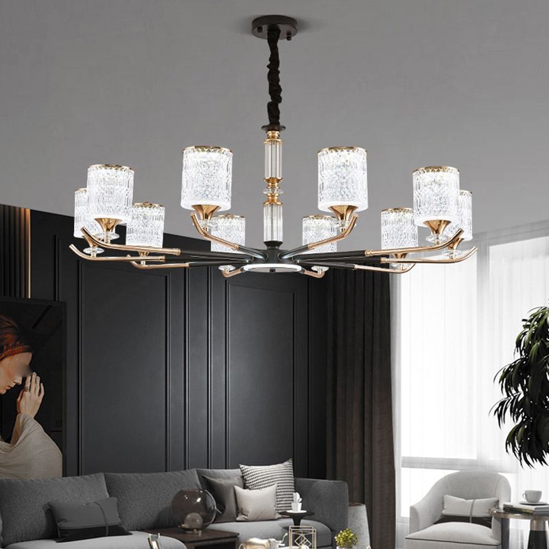 Cylinder Chandelier Light Fixture Vintage Acrylic Pendant Lighting for Restaurant