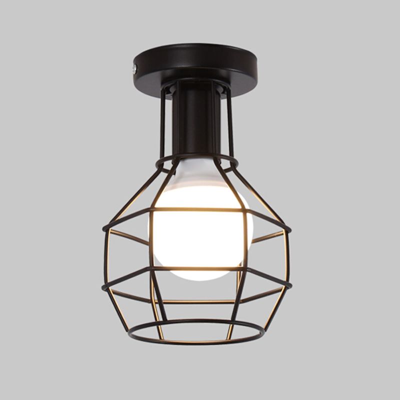 1-light Ceiling Mounted Light Industrial Style Close to Ceiling Light