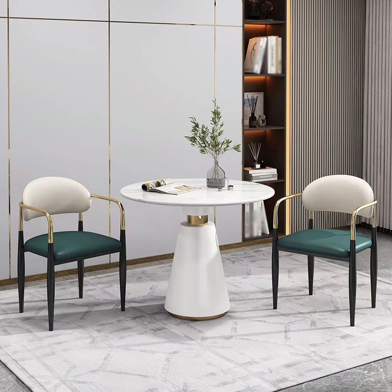 Sintered Stone Dining Table Modern Dining Room Table with Pedestal Base