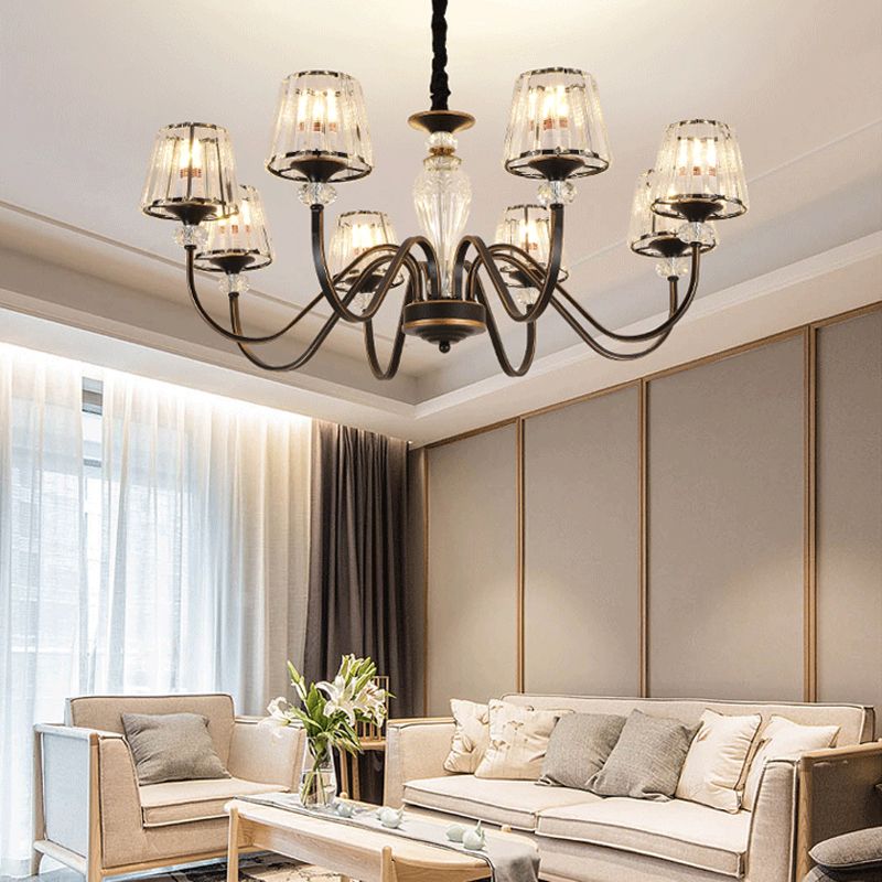 American Style Chandelier Glass Shade Ceiling Chandelier for Living Room