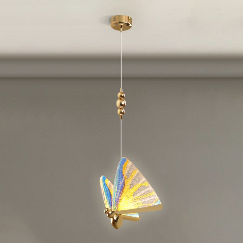 Metal Butterfly Ceiling Pendant Light Modern Style LED Pendant Light Kit for Bedroom