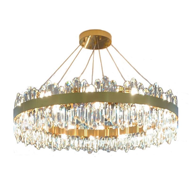 Light Luxury Style Round Hanging Pendant Lights Crystal Pendant