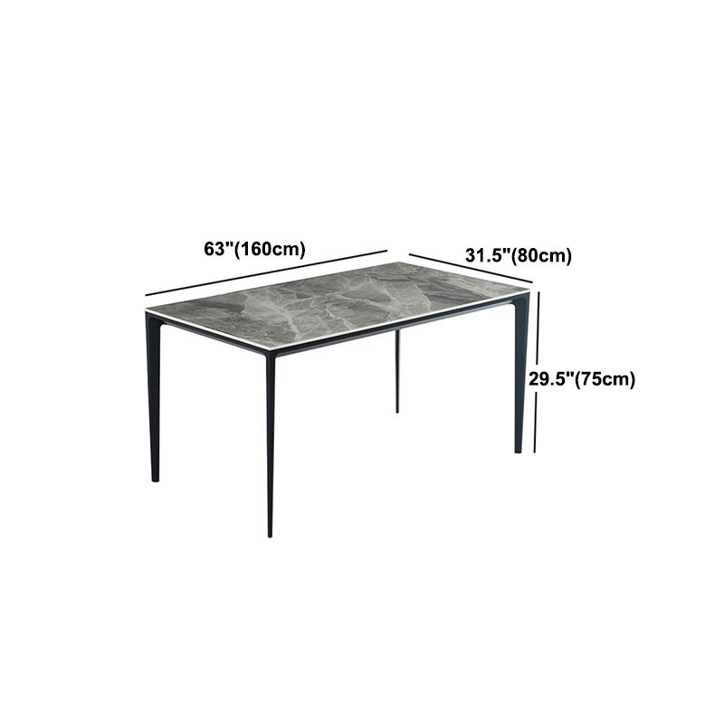 Contemporary Style Dining Site Table Rectangle Stone Furniture with 4-foot