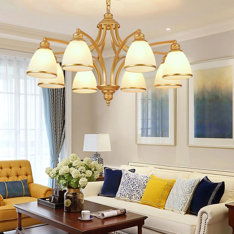 Sputnik Grosted Glass Chandelier Pendant Light Vintage Living Room Chandelier Lighting