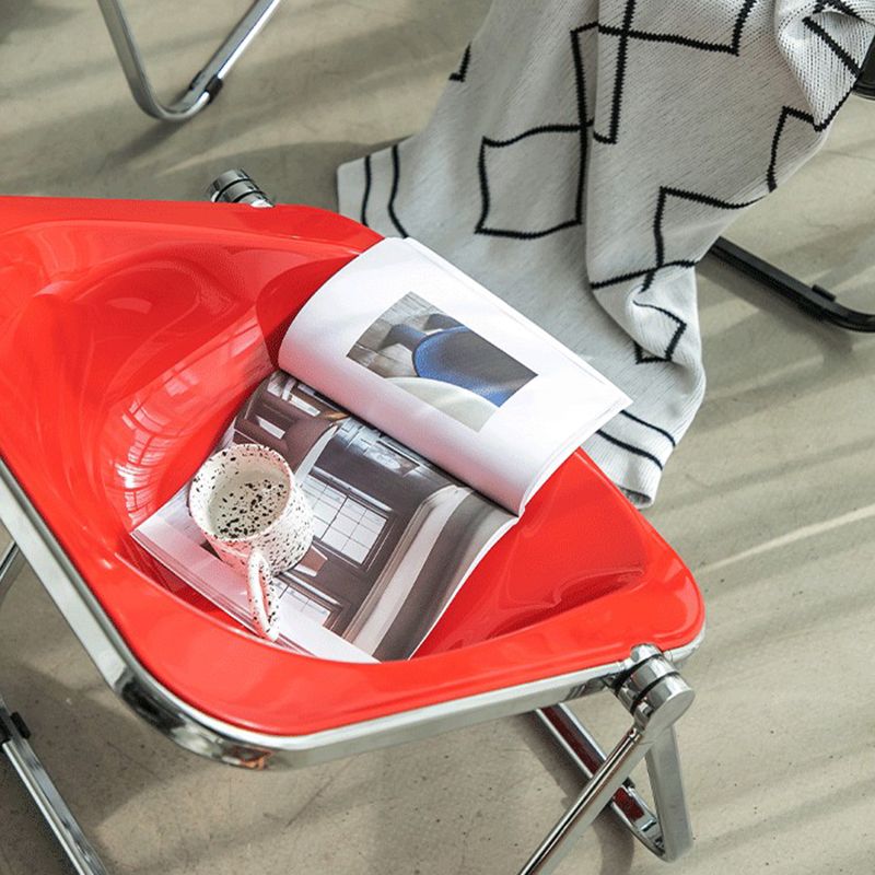 Folding Acrylic Dining Side Chair Metal Frame Indoor-Outdoor Chair