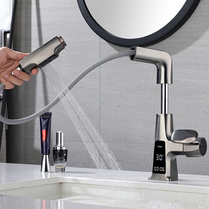 Modern Swivel Spout Sink Faucet Bathroom Low Arc Lifting Faucet