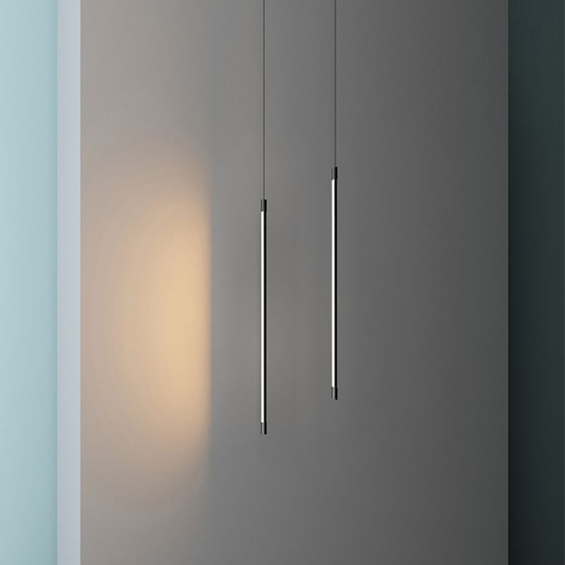 Metal Linear Hanging Lights Modern Style 1-Light Hanging Mount Fixture pour salle à manger