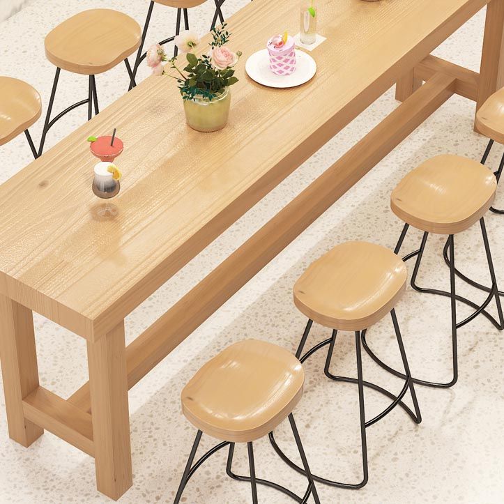 Rectangular Bar Table Set 1/6/11 Pcs Solid Wood Bar Table and Stools