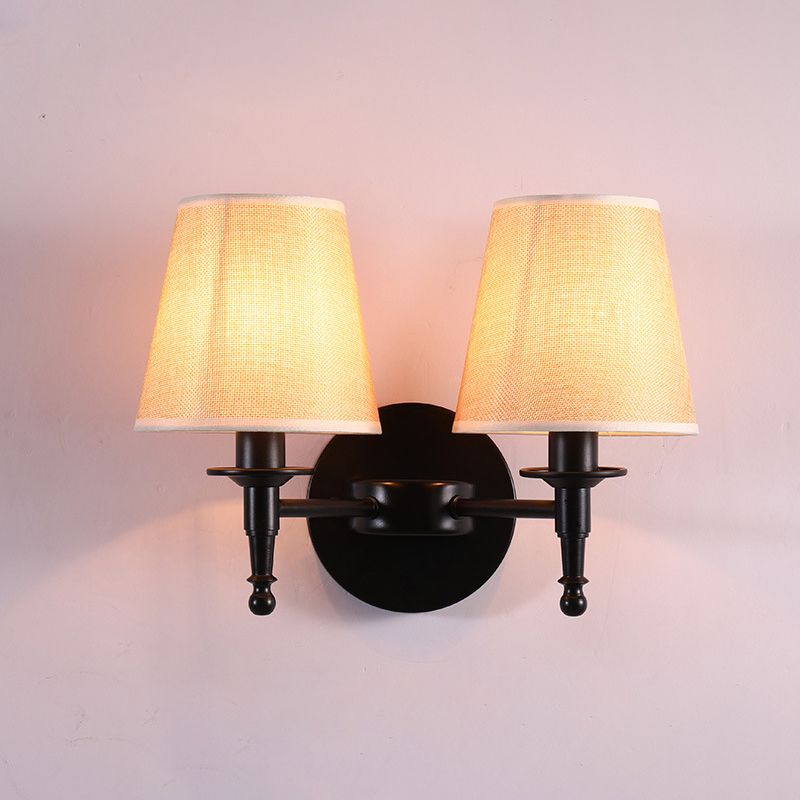 Wandleuchte aus Stoff mit Eimerschirm, Wandleuchte im Vintage-Stil, für Flur, Wandmontage