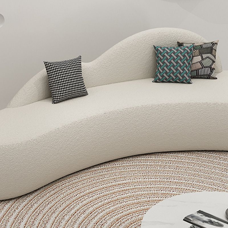 39" Wide Contemporary Sofa Fabric Armless White Stationary Seating