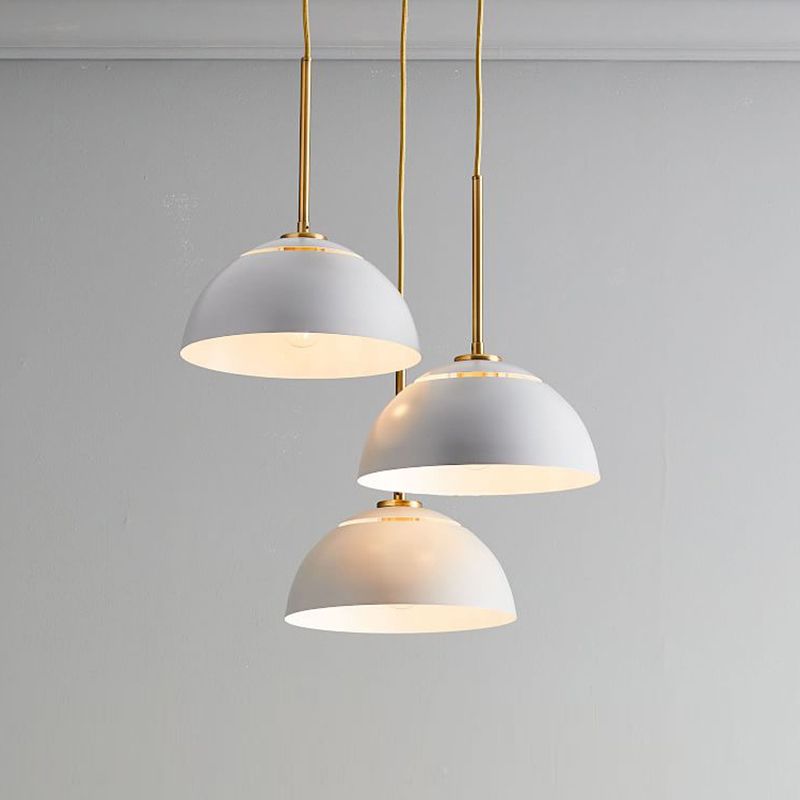 Makkaron gewölbter Anhänger Lampe Metall 1 Glühbirne Esszimmer -Federung mit Entlüftungsdesign